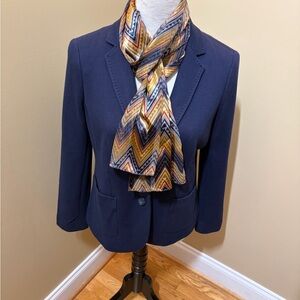 Talbots Classic Navy Blue Aberdeen Blazer, 6P